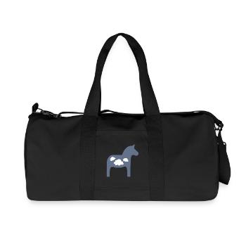 Dala Horse Clouds Scandinavian Christmas Horse - Recycled Canvas Sports Bag by Stanley/Stella - black - Front