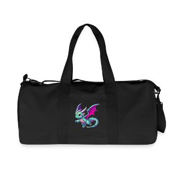 Drache - Recycelte Canvas-Sporttasche von Stanley/Stella - Schwarz - Vorne