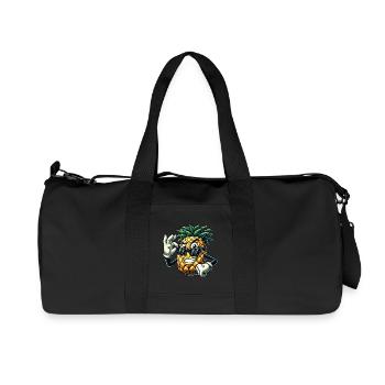 Pineapple Fruit Comic with Sunglasses - Recycled Canvas Sports Bag by Stanley/Stella - black - Front