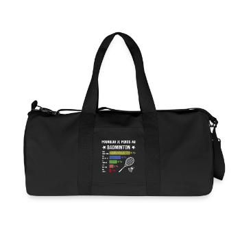 idée cadau badminton Drôle Homme Humour Badminton - Sac de sport en toile recyclée Stanley/Stella - noir - Devant