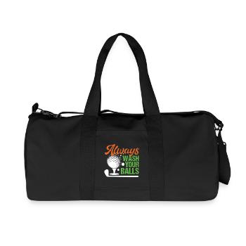 Golf - Always Wash Your Balls - Recycled Canvas Sports Bag by Stanley/Stella - black - Front