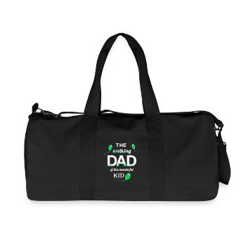 Walking Dad Kid Proud Dad Child - Recycled Canvas Sports Bag by Stanley/Stella - black - Front