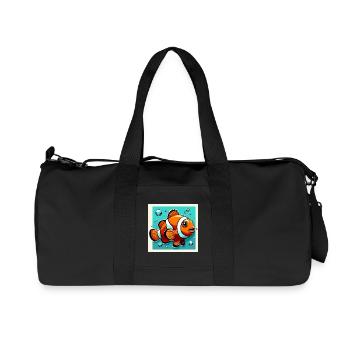 Poisson-clown - Sac de sport en toile recyclée Stanley/Stella - noir - Devant