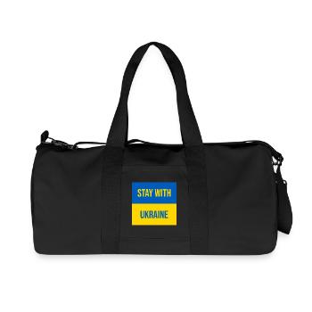 Stay With Ukraine Badge Design - Recycled Canvas Sports Bag by Stanley/Stella - black - Front