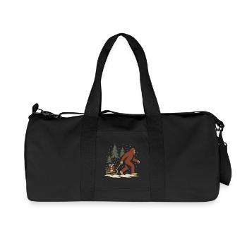 Bigfoot im Schnee - Weihnachtsdesign mit Schlitten - Recycelte Canvas-Sporttasche von Stanley/Stella - Schwarz - Vorne