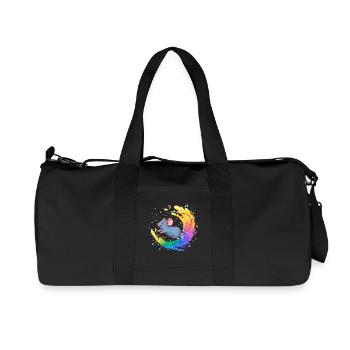 Colorful mouse in a swirl of color - Recycled Canvas Sports Bag by Stanley/Stella - black - Front