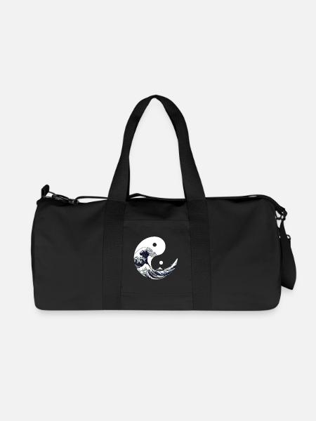 Yin-yang-Welle Kanagawa - Recycelte Canvas-Sporttasche von Stanley/Stella - Schwarz