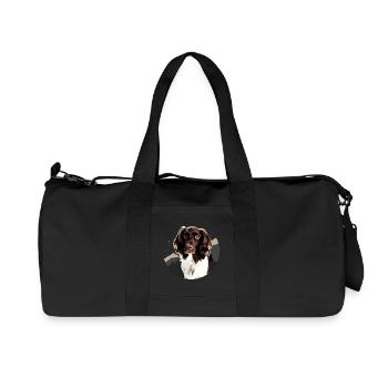 Small Münsterlander Elegant Dog Design - Recycled Canvas Sports Bag by Stanley/Stella - black - Front