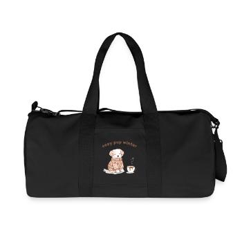 Cozy Pup Winter süßer Hund Design - Recycelte Canvas-Sporttasche von Stanley/Stella - Schwarz - Vorne