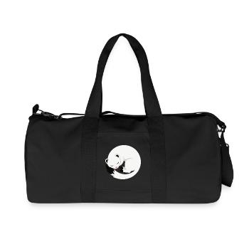 Cute sleeping ermine minimalist style - Recycled Canvas Sports Bag by Stanley/Stella - black - Front