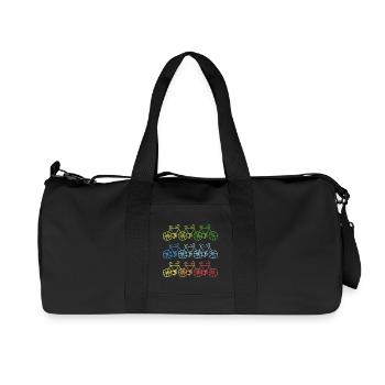 Bunte Fahrräder Fahrrad Geschenk - Recycelte Canvas-Sporttasche von Stanley/Stella - Schwarz - Vorne