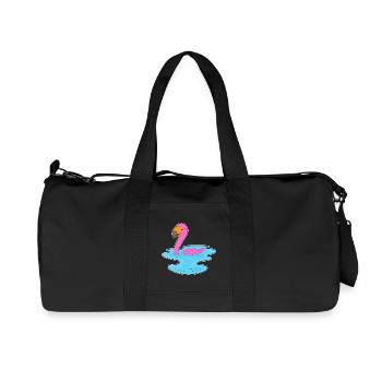 Natation au flamant rose - Sac de sport en toile recyclée Stanley/Stella - noir - Devant
