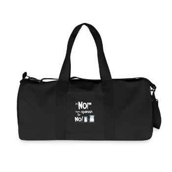No – Spanish for No! Funny Animal Saying - Recycled Canvas Sports Bag by Stanley/Stella - black - Front