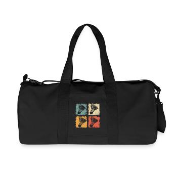 Badminton Shuttlecock Style Rétro - Sac de sport en toile recyclée Stanley/Stella - noir - Devant