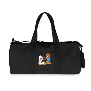 Schokolade vs. Zahnboxen lustiges Zahnarztgeschenk - Recycelte Canvas-Sporttasche von Stanley/Stella - Schwarz - Vorne