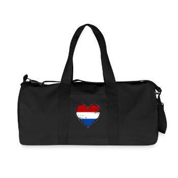 Holland heart flag used - Recycled Canvas Sports Bag by Stanley/Stella - black - Front
