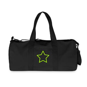 Neonstern Umriss auf Schwarz - Recycelte Canvas-Sporttasche von Stanley/Stella - Schwarz - Vorne