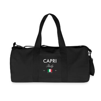 Capri Italy Coordinates Travel Souvenir - Recycled Canvas Sports Bag by Stanley/Stella - black - Front