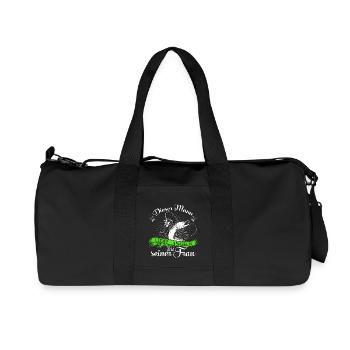 Angeln und Frau - Recycelte Canvas-Sporttasche von Stanley/Stella - Schwarz - Vorne