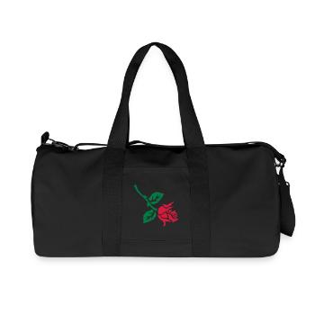 retro rose tattoo patjila - Recycled Canvas Sports Bag by Stanley/Stella - black - Front