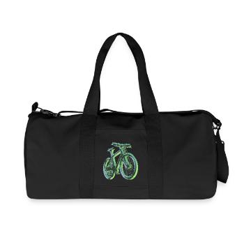 Bike Fahrrad Outdoor Fun Radsport Radtour Freiheit - Recycelte Canvas-Sporttasche von Stanley/Stella - Schwarz - Vorne
