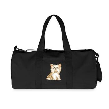 Yorkshire Terrier Hund - niedliches Hündchen - Recycelte Canvas-Sporttasche von Stanley/Stella - Schwarz - Vorne