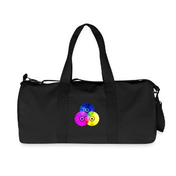 Bunte CDs (Dreieck) - Recycelte Canvas-Sporttasche von Stanley/Stella - Schwarz - Vorne