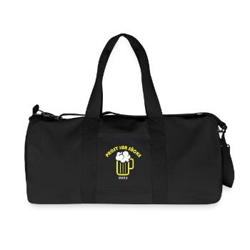 Prost ihr Säcke Bier Symbol Logo icon Fest Feier - Recycelte Canvas-Sporttasche von Stanley/Stella - Schwarz - Vorne