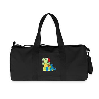 Schildkröte Weihnachten Pakete - Recycelte Canvas-Sporttasche von Stanley/Stella - Schwarz - Vorne