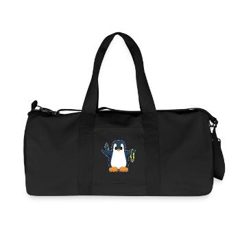 Penguin Workout Gymnastics Fitness - Sac de sport en toile recyclée Stanley/Stella - noir - Devant