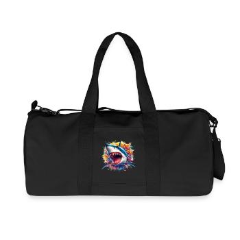 Requin - Sac de sport en toile recyclée Stanley/Stella - noir - Devant