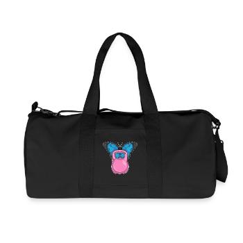 Bodybuilding papillon avec haltères - Sac de sport en toile recyclée Stanley/Stella - noir - Devant