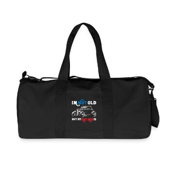 I Am Not Old But My Hot Rod Is - Recycled Canvas Sports Bag by Stanley/Stella - black - Front