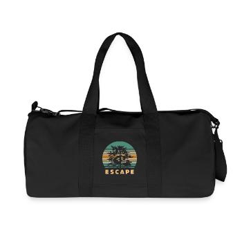 Escape Wald Design – Retro Natur Adventure Logo - Recycelte Canvas-Sporttasche von Stanley/Stella - Schwarz - Vorne