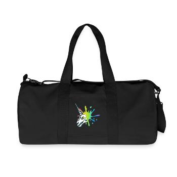 Unicorn skull and multicolored explosion - Recycled Canvas Sports Bag by Stanley/Stella - black - Front
