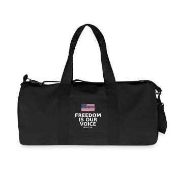 Freedom Voice WACK American Flag Design - Recycled Canvas Sports Bag by Stanley/Stella - black - Front