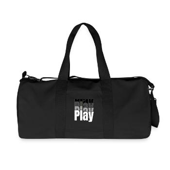 Chevauchement de la typographie de jeu - Sac de sport en toile recyclée Stanley/Stella - noir - Devant