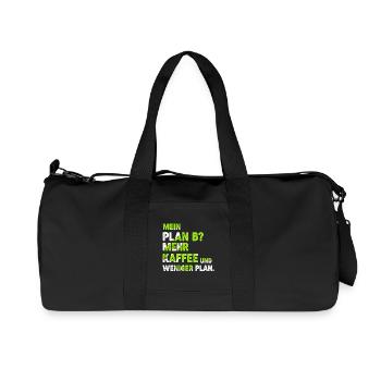 Mehr Kaffee statt Plan B - Recycelte Canvas-Sporttasche von Stanley/Stella - Schwarz - Vorne