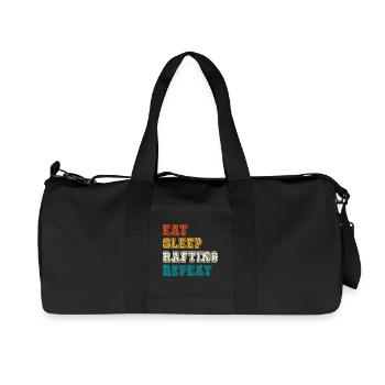 Essen Schlafen Rafting Wiederholen - Recycelte Canvas-Sporttasche von Stanley/Stella - Schwarz - Vorne