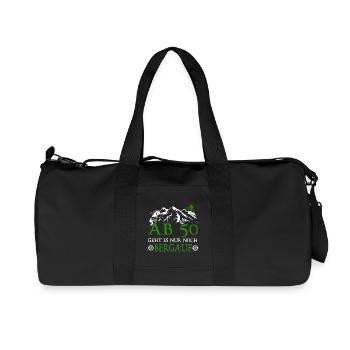 From 50 it's all uphill 50 Birthday Biker - Recycled Canvas Sports Bag by Stanley/Stella - black - Front