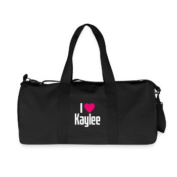 J’aime Kaylee Cœur Rose J’aime Kaylee - Sac de sport en toile recyclée Stanley/Stella - noir - Devant