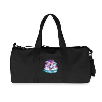Pinguin auf Eis mit pinkem Drink - Recycled Canvas Sports Bag by Stanley/Stella - black - Front