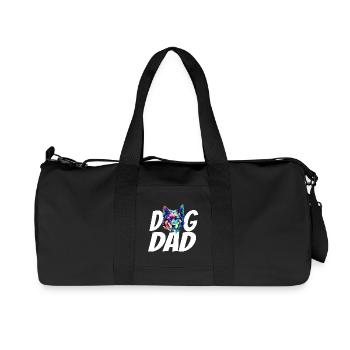 German Shepherd Dog Dad Colorful Watercolor Paint  - Recycled Canvas Sports Bag by Stanley/Stella - black - Front