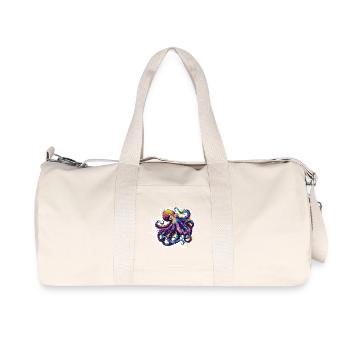 Neon-Tintenfisch Farbexplosion - Recycelte Canvas-Sporttasche von Stanley/Stella - Naturweiß - Vorne