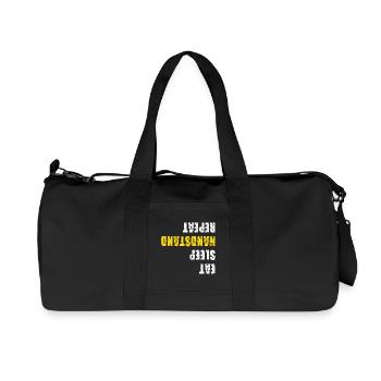 Eat Sleep Handstand Repeat Gymnastics - Recycled Canvas Sports Bag by Stanley/Stella - black - Front
