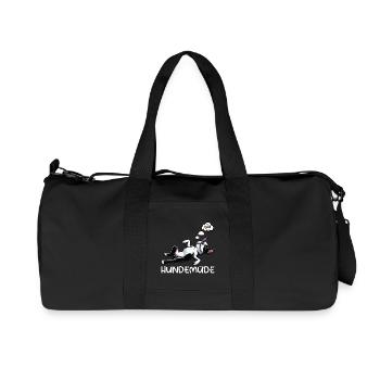 Hundemüde Boston Terrier Boston terrier besitzer  - Recycelte Canvas-Sporttasche von Stanley/Stella - Schwarz - Vorne