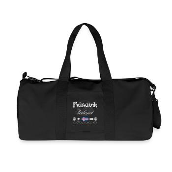 Húsavík Island Streetwear Reise Souvenir - Recycelte Canvas-Sporttasche von Stanley/Stella - Schwarz - Vorne