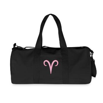 Widder-Sternzeichen Pastellrosa - Recycelte Canvas-Sporttasche von Stanley/Stella - Schwarz - Vorne
