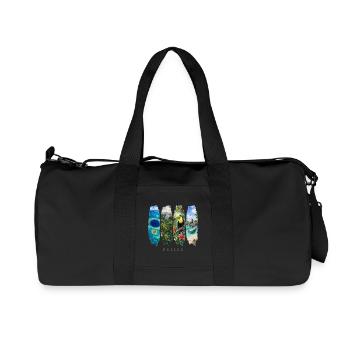 Belize Vacation Travel – Caribbean Country & Culture Motif - Recycled Canvas Sports Bag by Stanley/Stella - black - Front