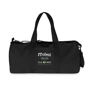 Malmö Sweden Streetwear Travel Souvenir - Recycled Canvas Sports Bag by Stanley/Stella - black - Front